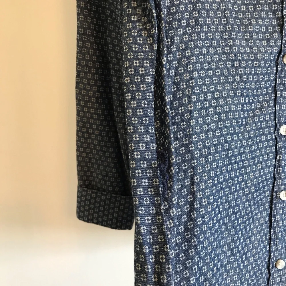 Sonoma Chambray Printed Button-up Top - Picture 3 of 5